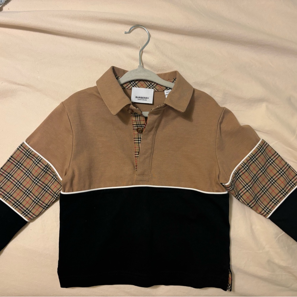 Burberry boys 2t long sleeve checkered shirt